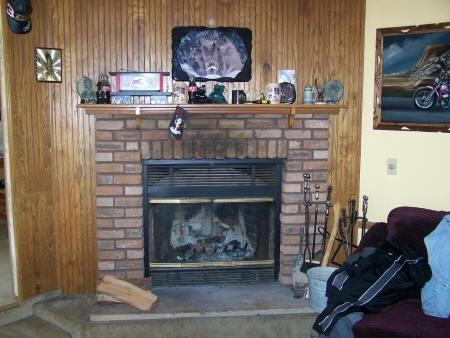 mobile home with wood fireplace