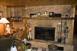 wood fireplace