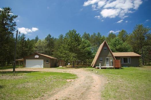 cabin and garage