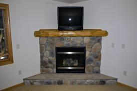 rock fireplace