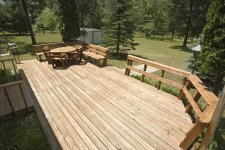 large pine deck