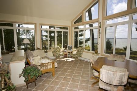 huge sunroom with amazing views of Lake Petenwell, Wisconsin