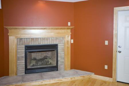 wood fireplace