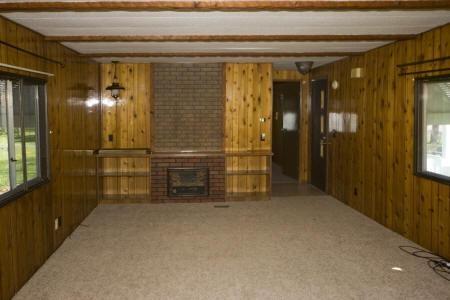 large living room with fireplace