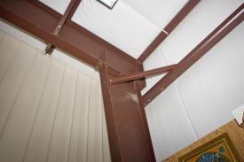 Steel frame work with insulation.