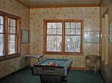 the cabin has a game room