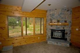 wood fireplace
