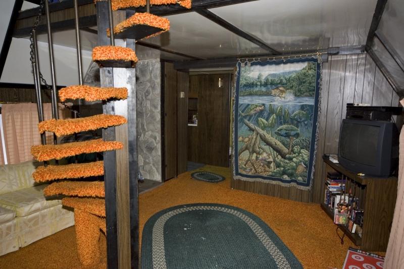 Photo of the inside of the A-Frame, WI.