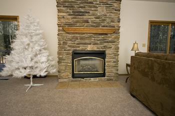 beautiful stone gas fireplace