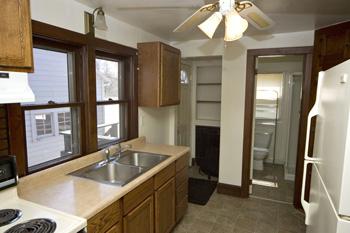 newly remodeled kitchen with storage space