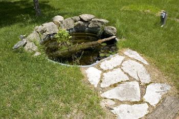 Stone Walkway To Small Pond