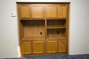Custom Built In Wooden Hutch